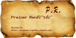 Preiner Renátó névjegykártya